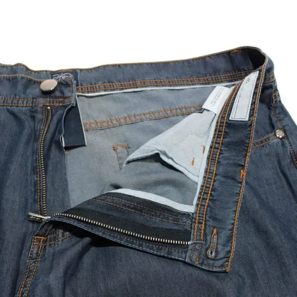 Hettabretz NWD Cotton / Silk Blend 5 Pocket Jeans Size 58 (42 US) In Solid Blue